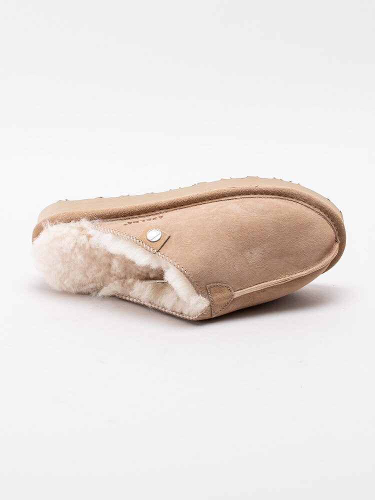 Axelda - Åbo - Beige slip in fårskinnstofflor