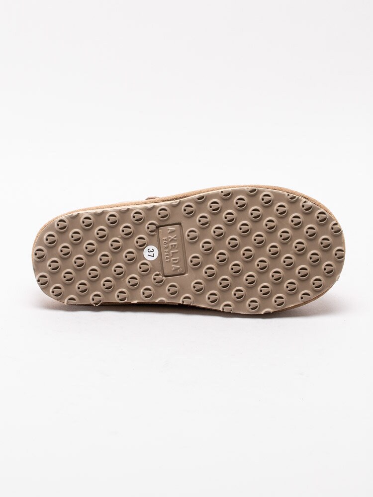 Axelda - Åbo - Beige slip in fårskinnstofflor