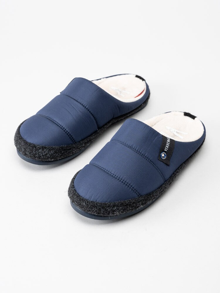 Verbenas - Lena Acolchado Nacar Marino - Marinblå slip in tofflor i textil
