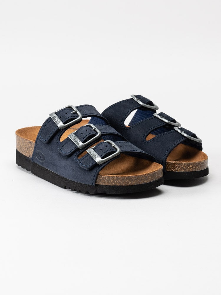 Scholl - Rio WG AD - Mörkblå slip in sandaler i skinn