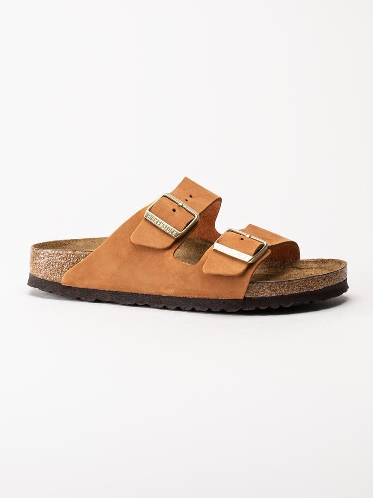 Birkenstock - Arizona Narrow SFB - Rostorange slip in sandaler i nubuck