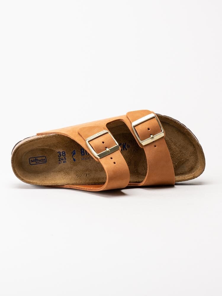 Birkenstock - Arizona Narrow SFB - Rostorange slip in sandaler i nubuck