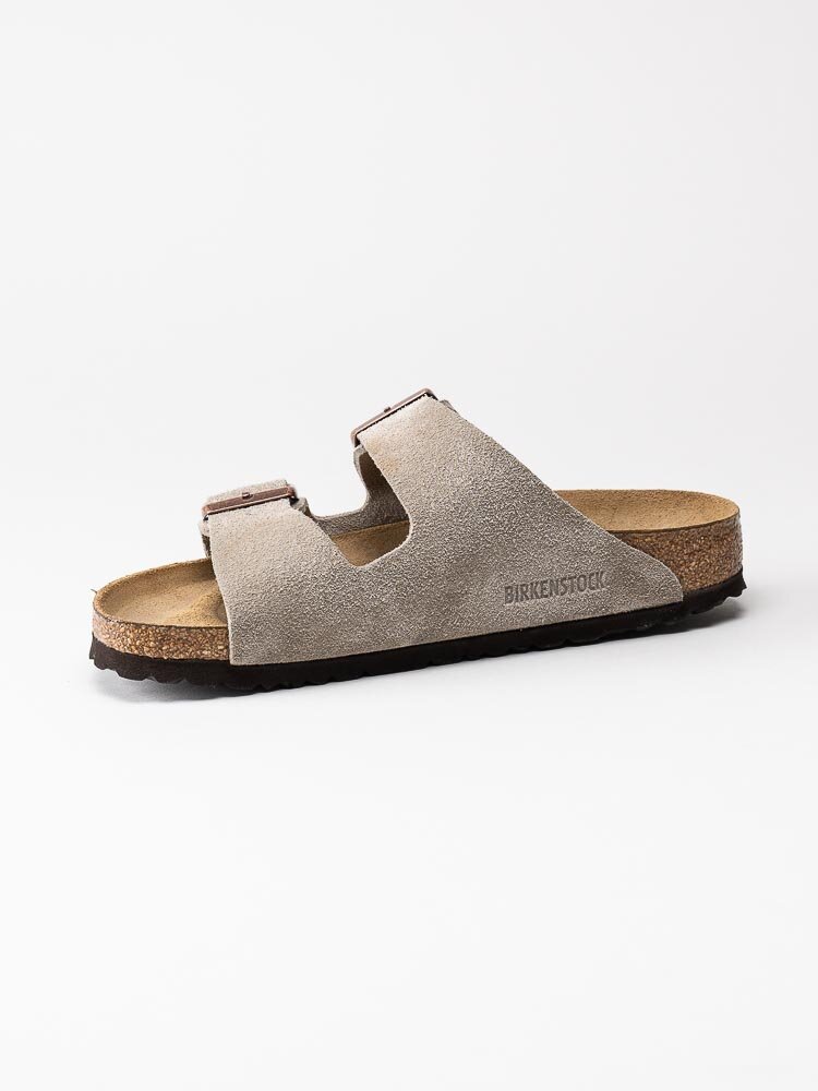 Birkenstock - Arizona SFB - Greige slip in sandaler i mocka