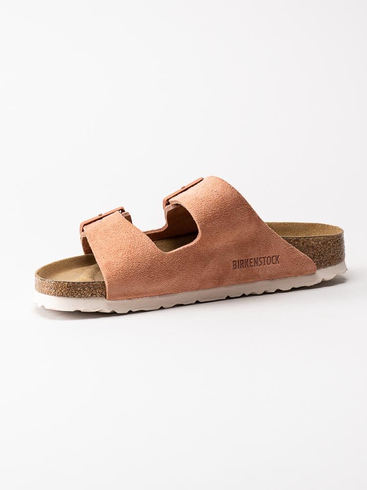 Birkenstock - Arizona Narrow SFB - Rostfärgade slip in sandaler i mocka