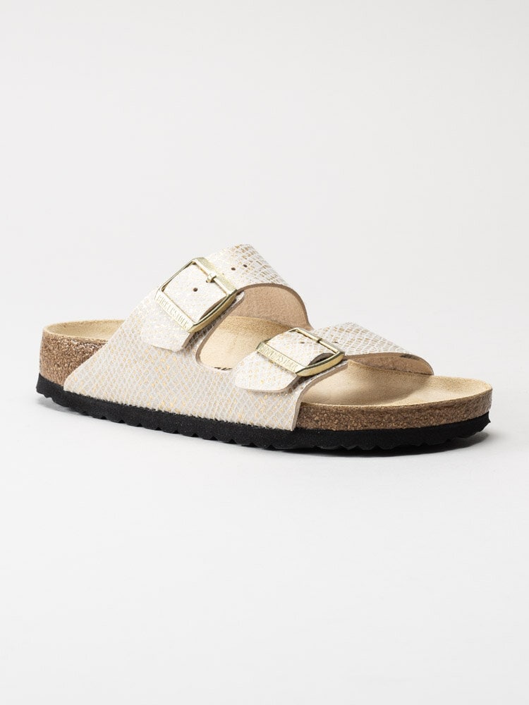 Birkenstock - Arizona Narrow - Beige reptilmönstrade slip in sandaler