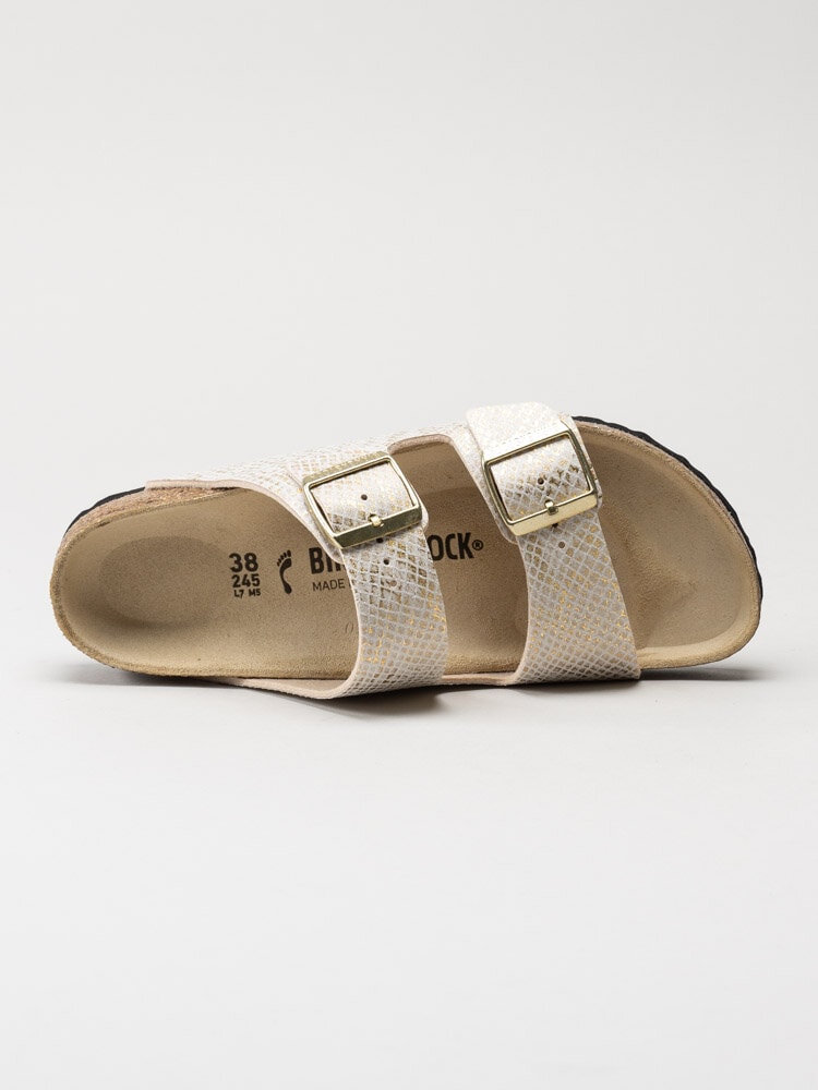 Birkenstock - Arizona Narrow - Beige reptilmönstrade slip in sandaler