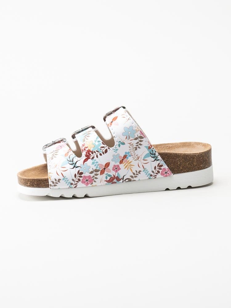 Scholl - Rio Wedge AD - Vita blommiga slip in sandaler