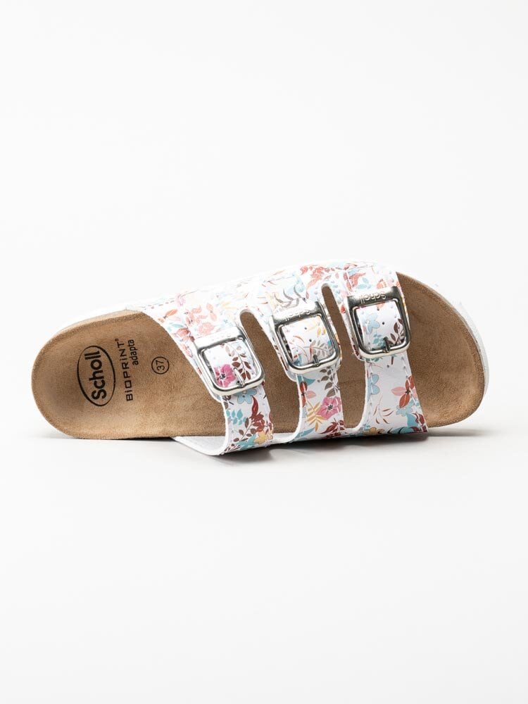 Scholl - Rio Wedge AD - Vita blommiga slip in sandaler