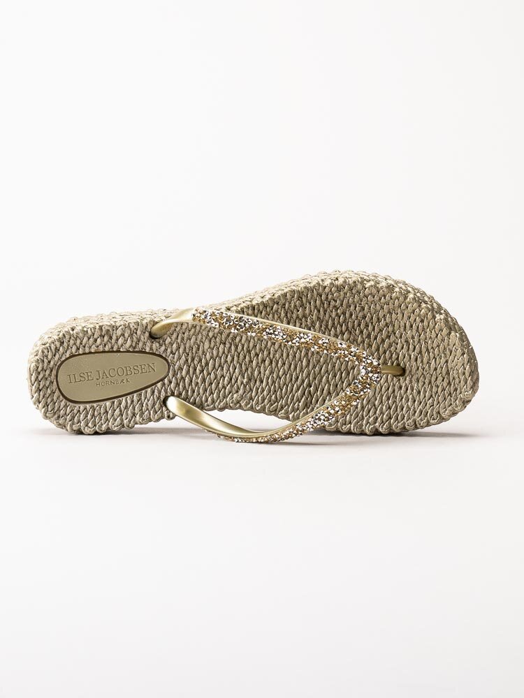 Ilse Jacobsen - Cheerful03G - Guldfärgade flip flop med glitter