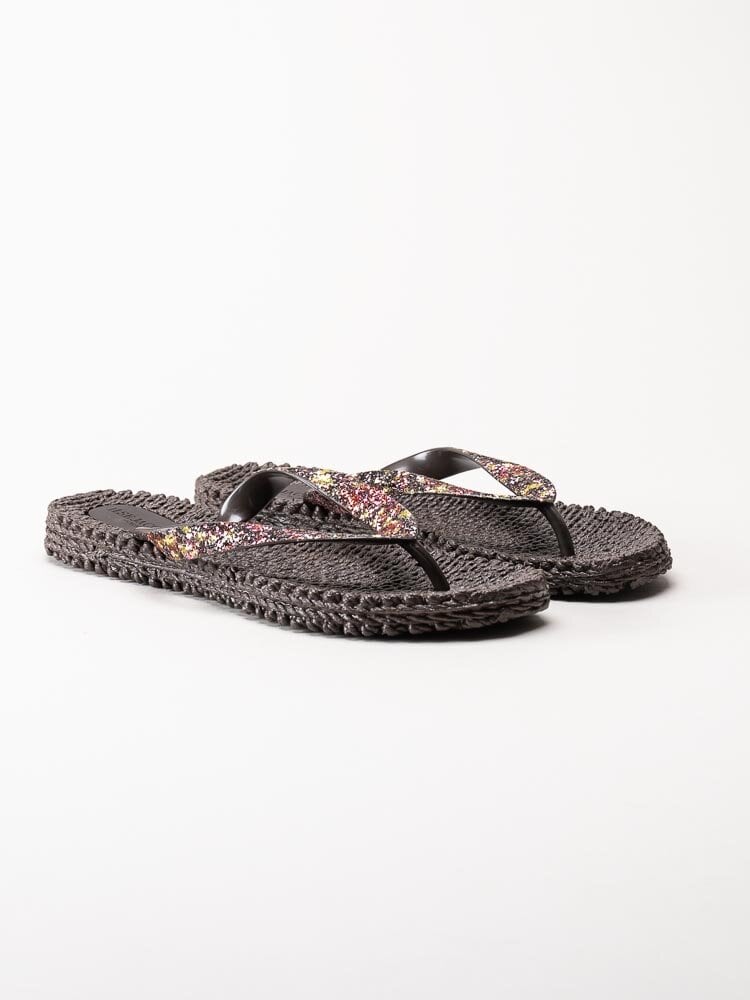 Ilse Jacobsen - Cheerful03G - Bruna flip flop med multifärgat glitter