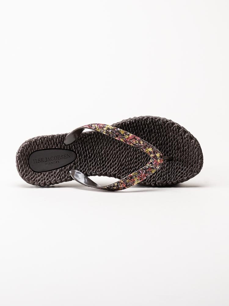 Ilse Jacobsen - Cheerful03G - Bruna flip flop med multifärgat glitter