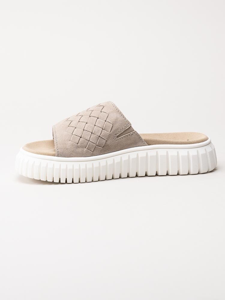 Gabor - Beige slip in sandaler med grov sula