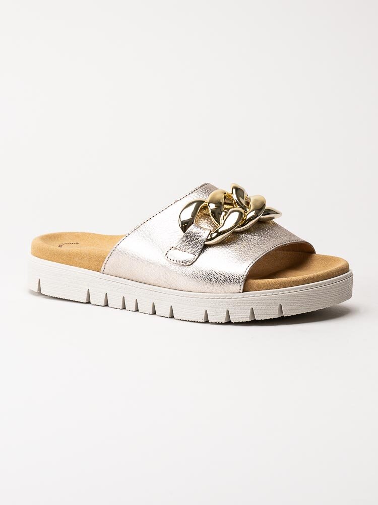 Gabor - Metallic slip in sandaler med stor länk