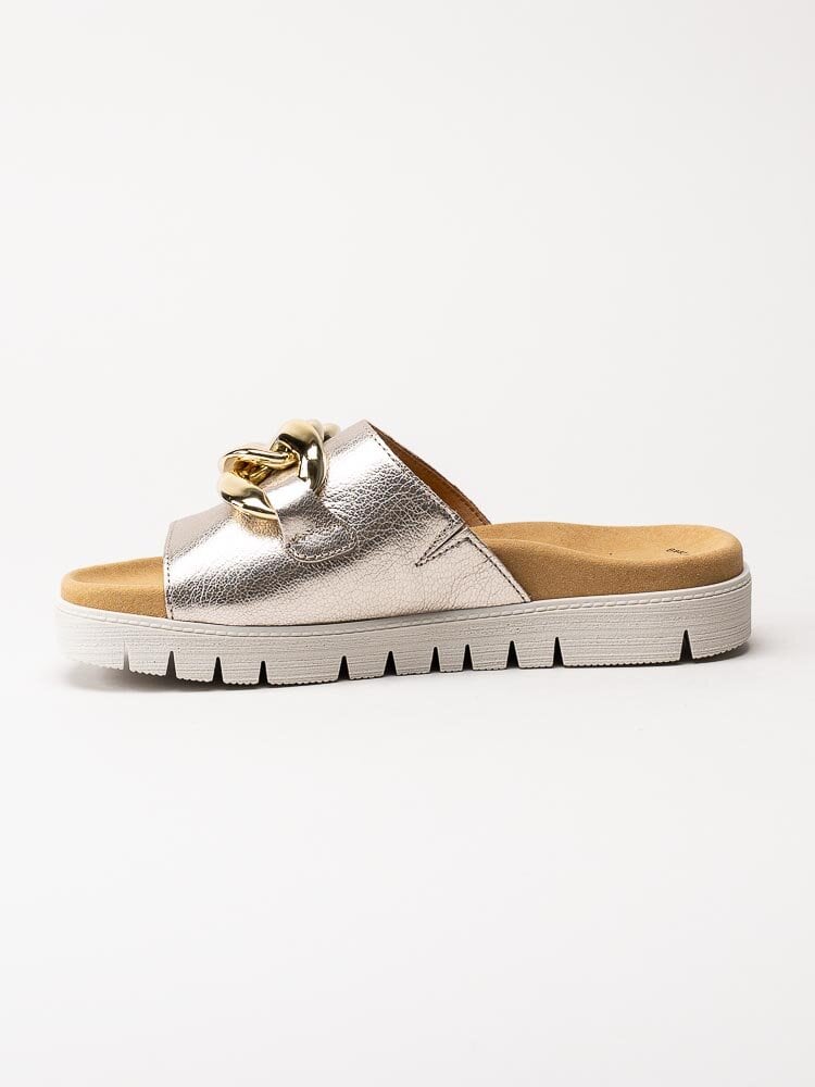 Gabor - Metallic slip in sandaler med stor länk