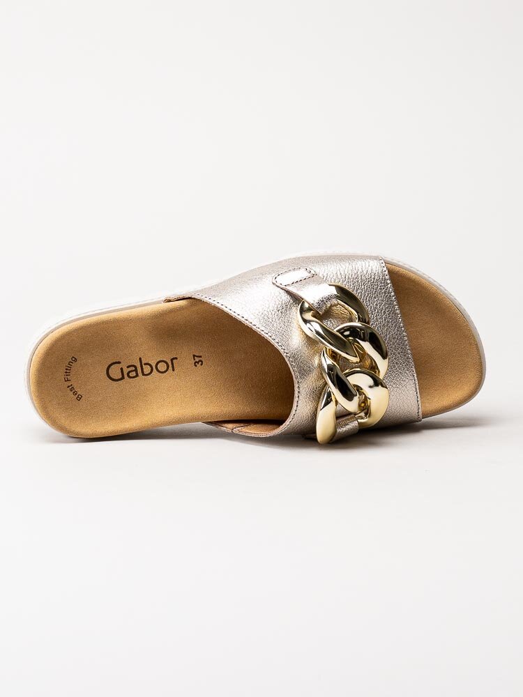 Gabor - Metallic slip in sandaler med stor länk