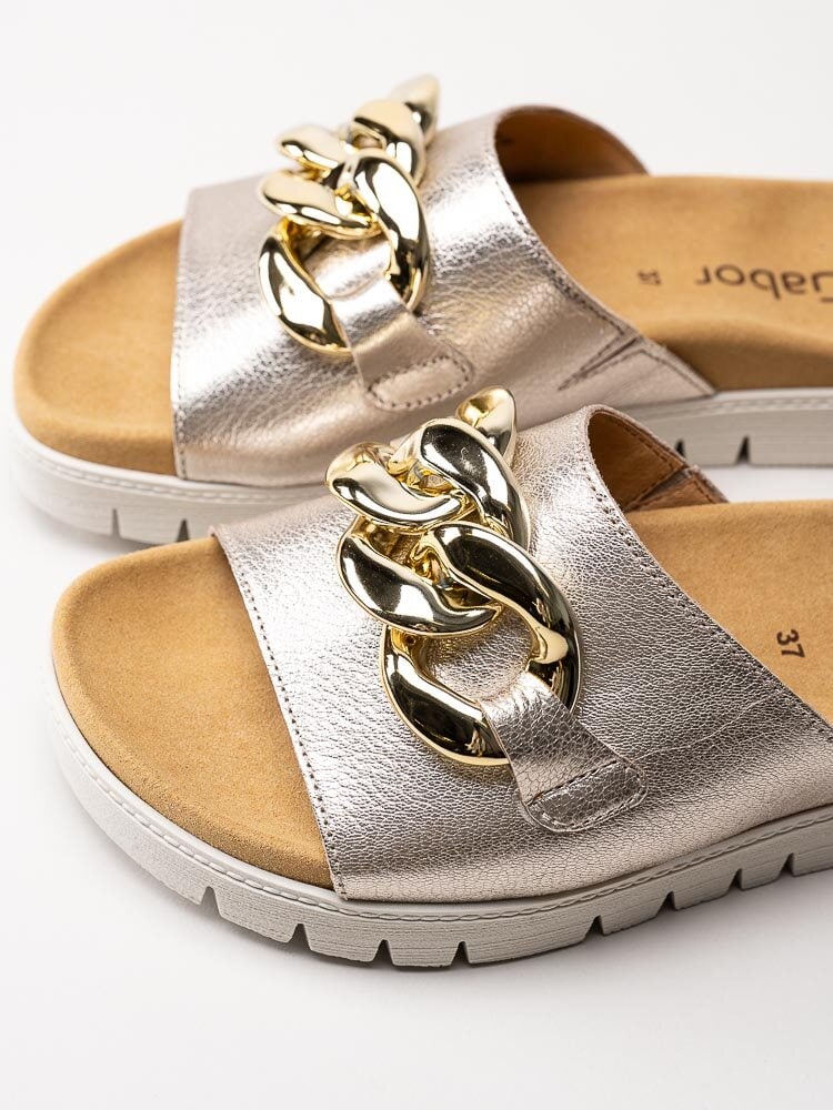Gabor - Metallic slip in sandaler med stor länk