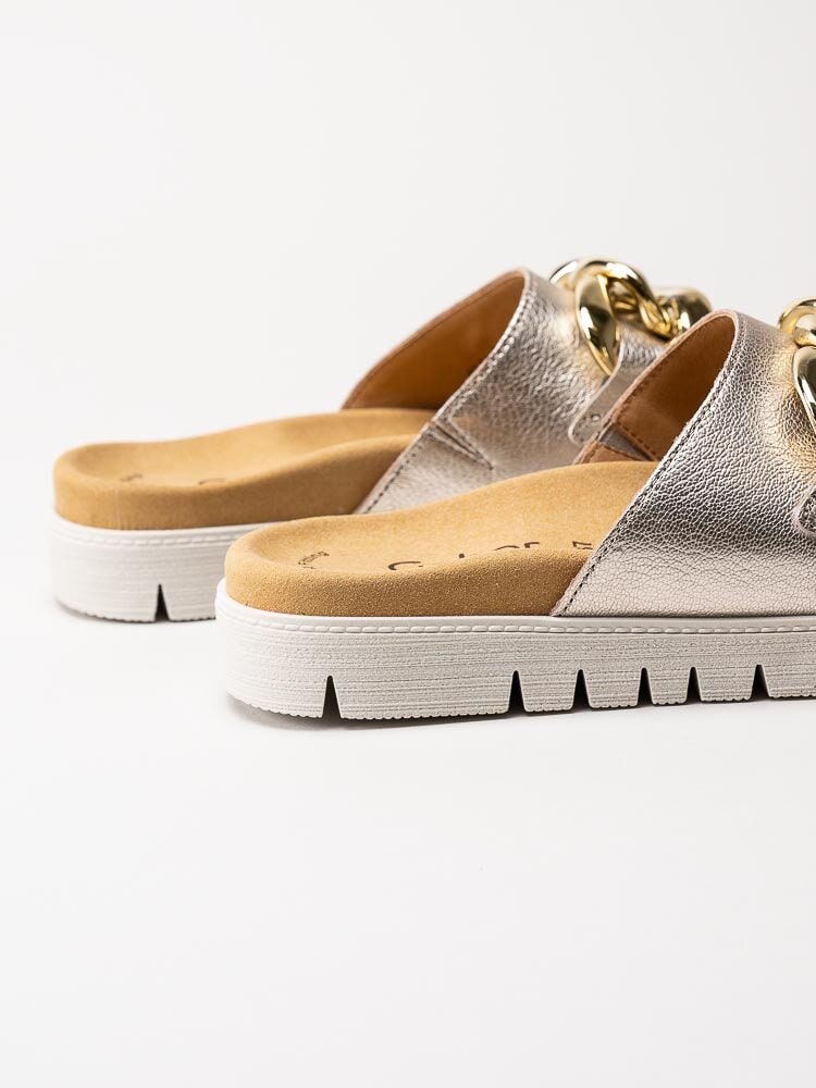 Gabor - Metallic slip in sandaler med stor länk
