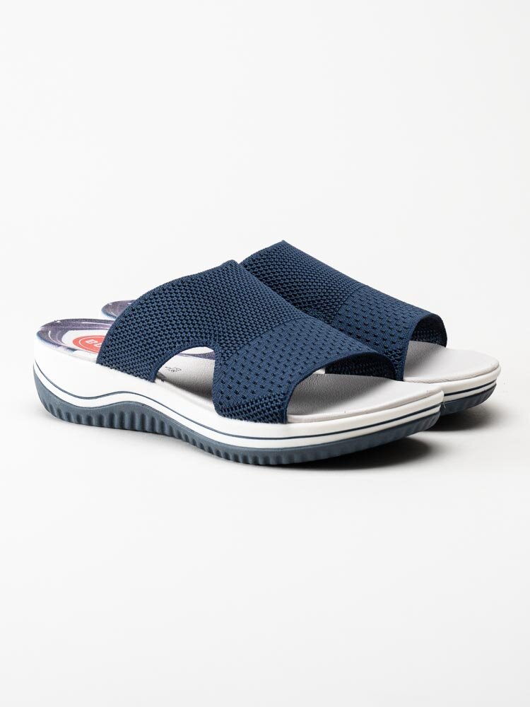 Jana - Unno - Blå slip in sandaler i textil