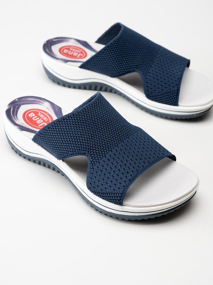 Jana - Unno - Blå slip in sandaler i textil