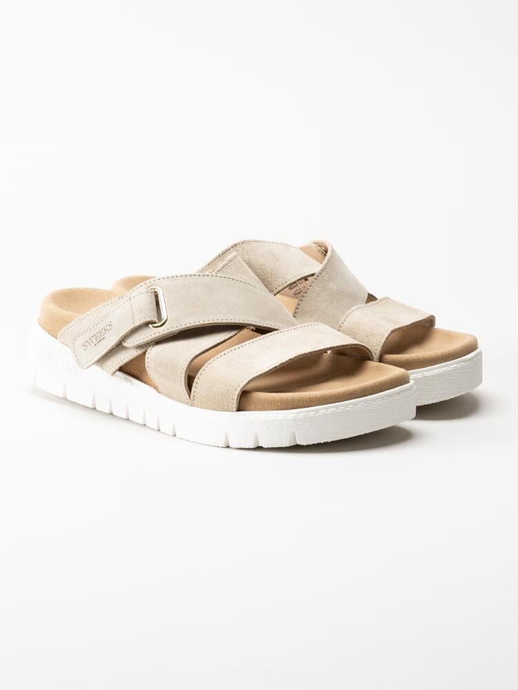 Sweeks - Gabriela - Beige slip in sandaler i mocka