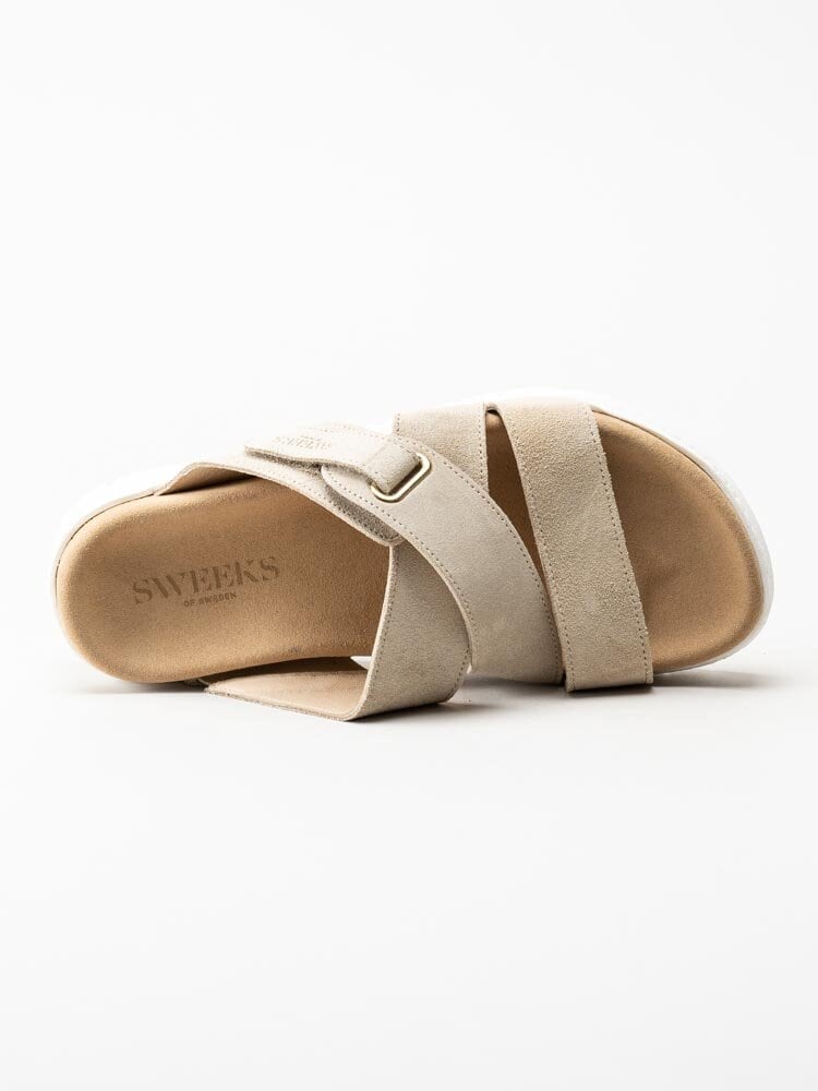 Sweeks - Gabriela - Beige slip in sandaler i mocka