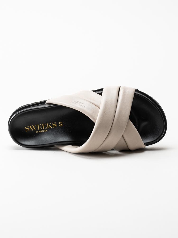 Sweeks - Aina - Beige slip in sandaler i skinn