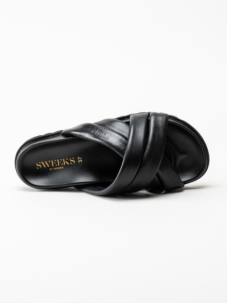 Sweeks - Aina - Svarta slip in sandaler i skinn