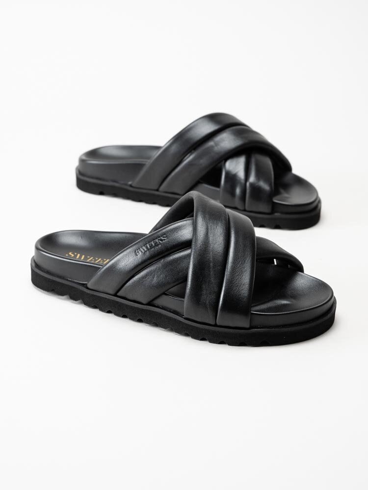 Sweeks - Aina - Svarta slip in sandaler i skinn