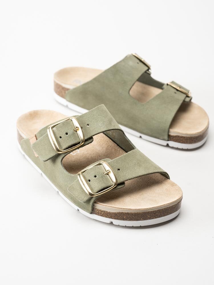 Rohde - Elba - Gröna slip in sandaler i mocka