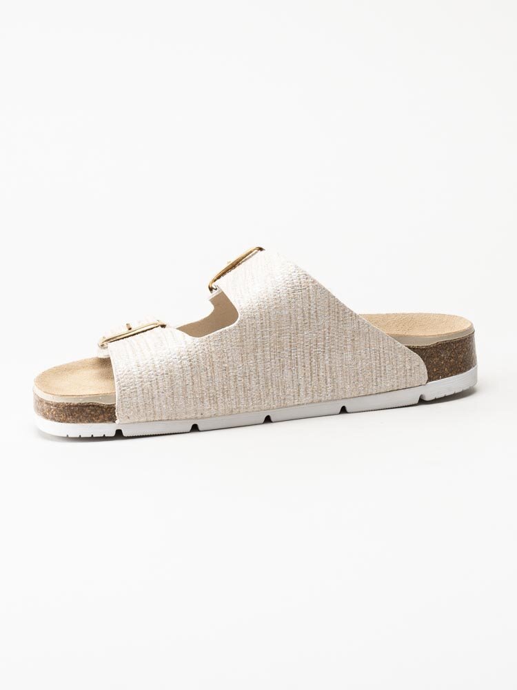 Rohde - Elba - Beige slip in sandaler med guldspännen