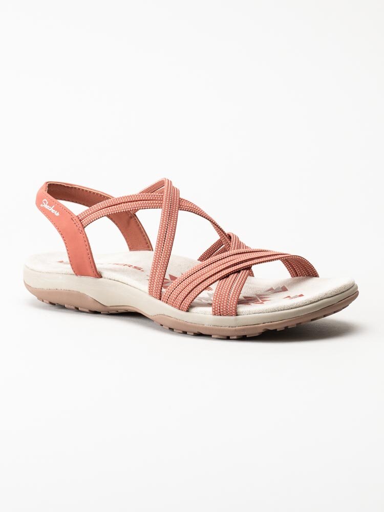 Skechers - Womens Reggae Slim - Korallfärgade remsandaler i textil