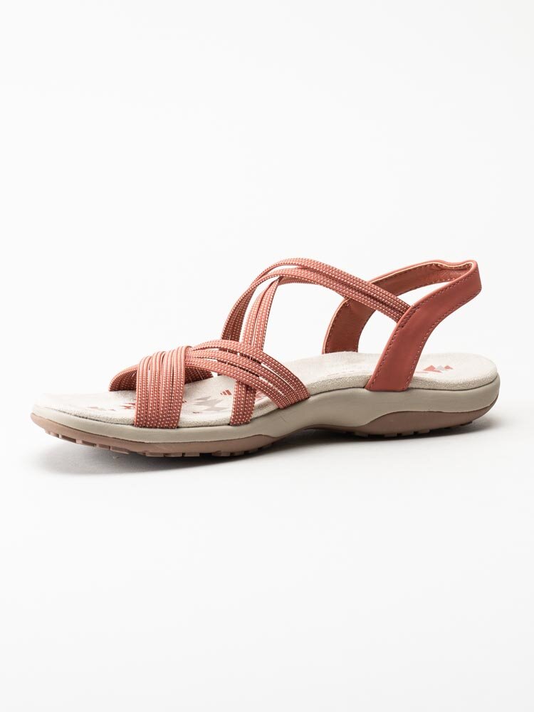 Skechers - Womens Reggae Slim - Korallfärgade remsandaler i textil
