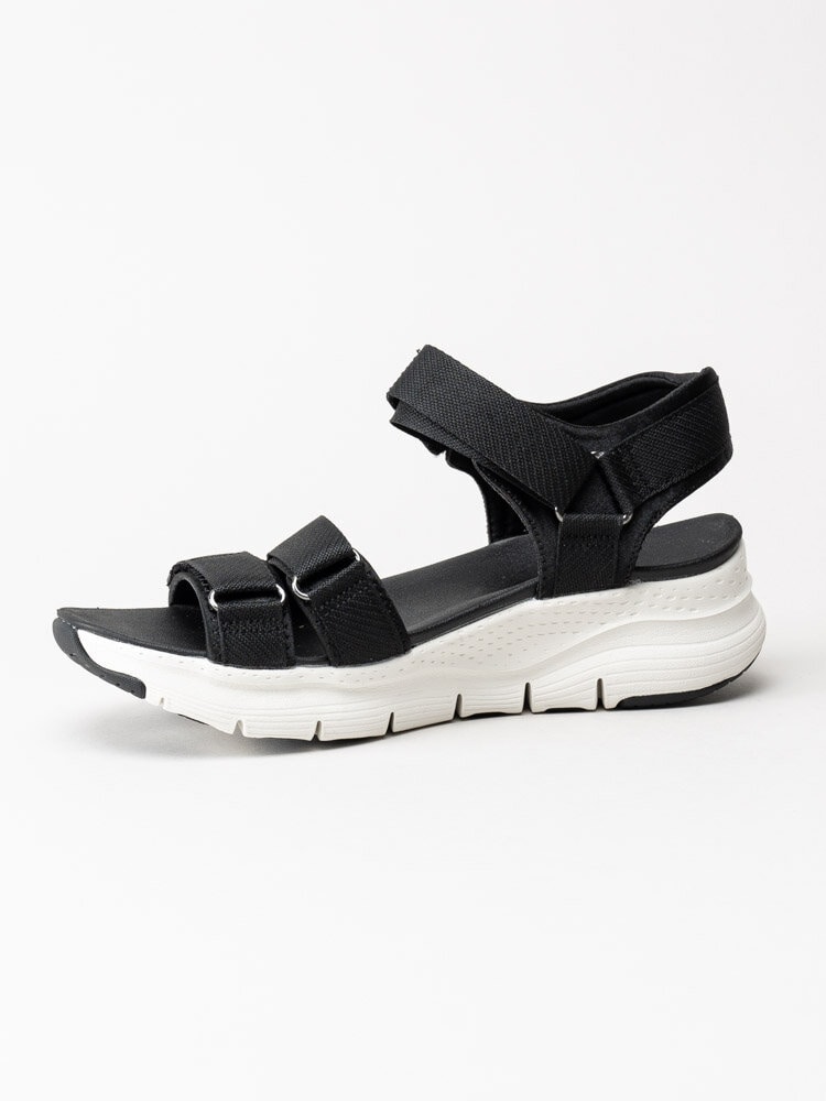 Skechers - Arch Fit - Svarta sandaler i textil