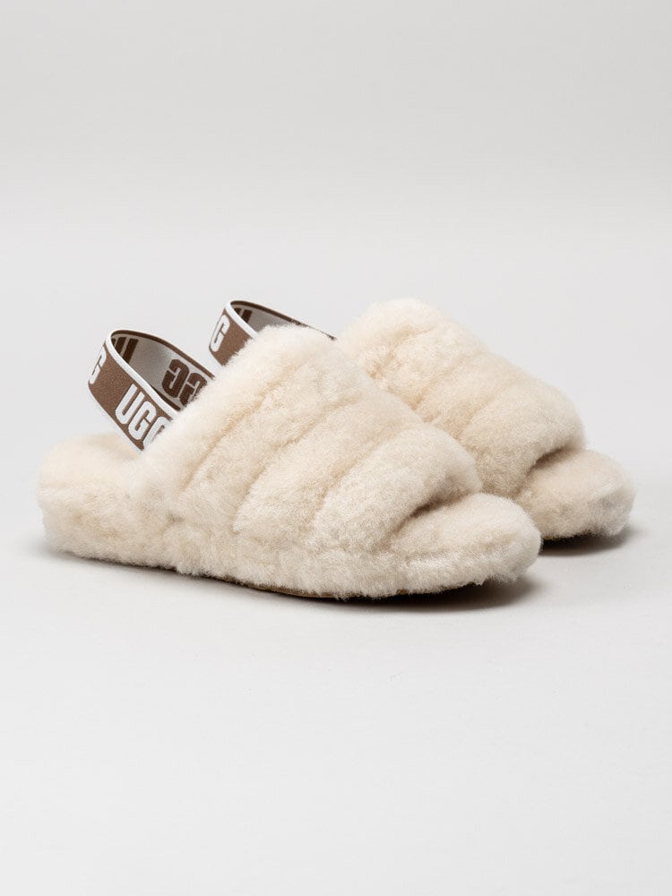 UGG - W Fluff Yeah Slide - Ljusbeige tofflor i ull