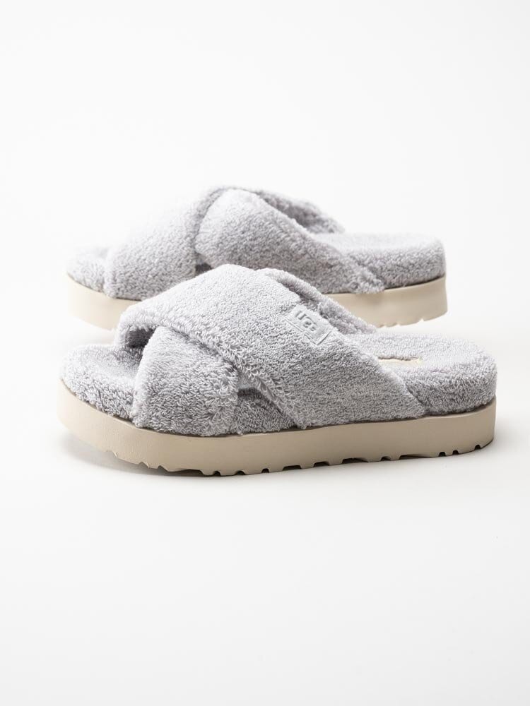 UGG - W Fuzz Sugar Terry C - Grå slip in tofflor i textil