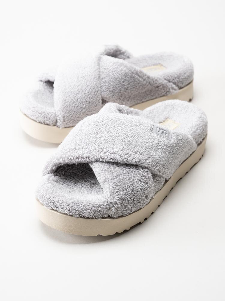 UGG - W Fuzz Sugar Terry C - Grå slip in tofflor i textil