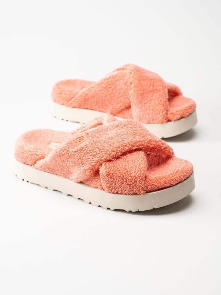 UGG - W Fuzz Sugar Terry C - Korallfärgade slip in tofflor i textil