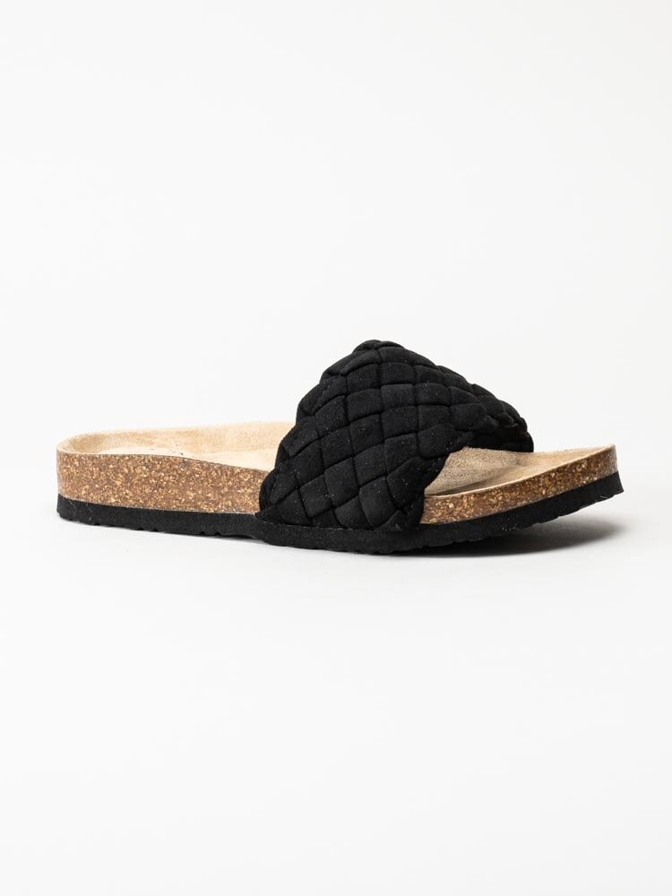 Duffy - Svarta slip in sandaler med flätad design