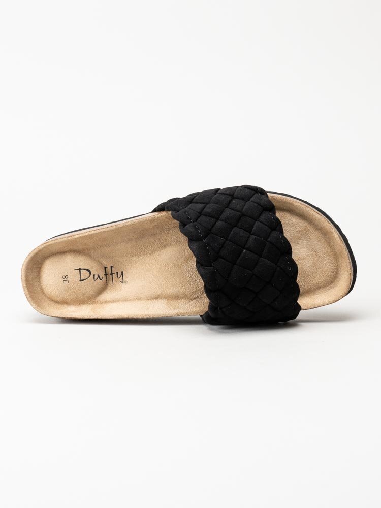 Duffy - Svarta slip in sandaler med flätad design