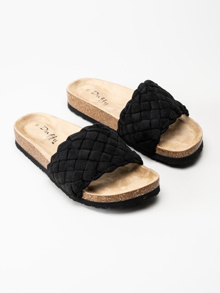 Duffy - Svarta slip in sandaler med flätad design