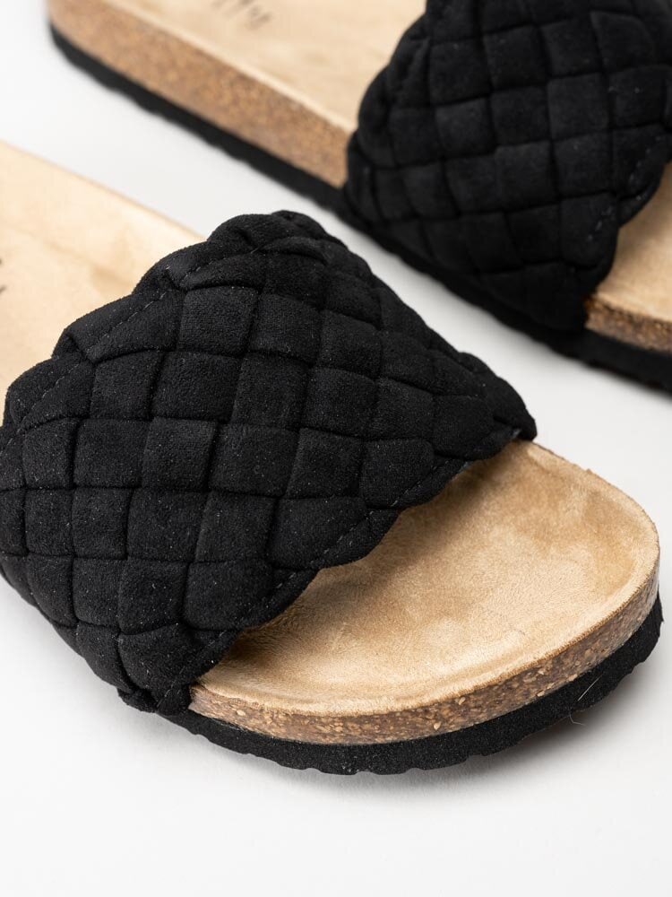 Duffy - Svarta slip in sandaler med flätad design