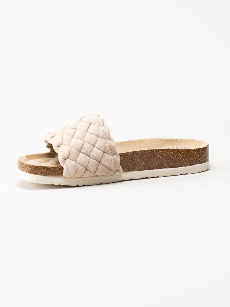 Duffy - Beige slip in sandaler med flätad design