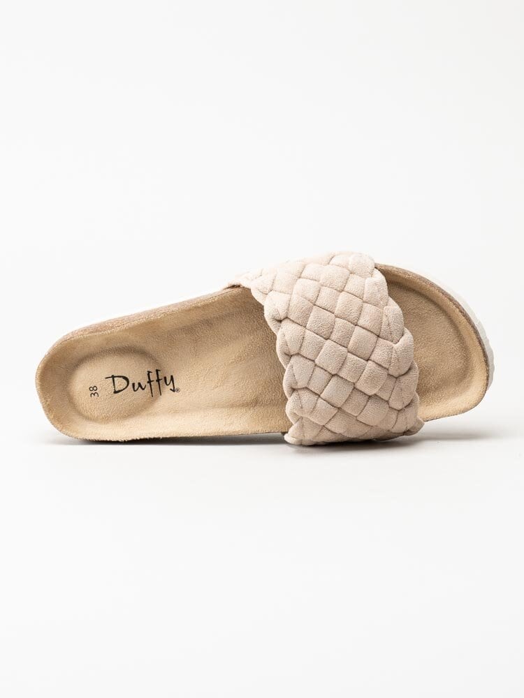 Duffy - Beige slip in sandaler med flätad design