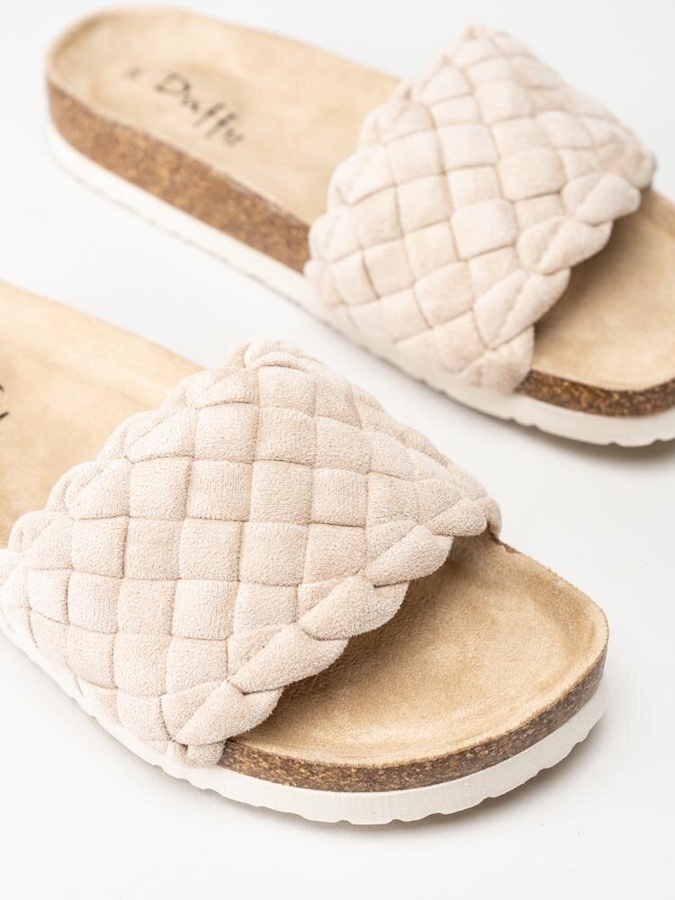 Duffy - Beige slip in sandaler med flätad design