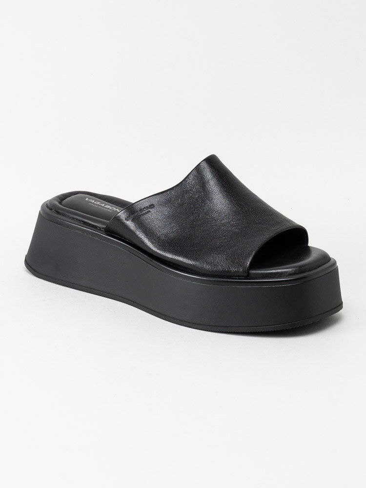 Vagabond - Courtney - Svarta platå slip in sandaler i skinn
