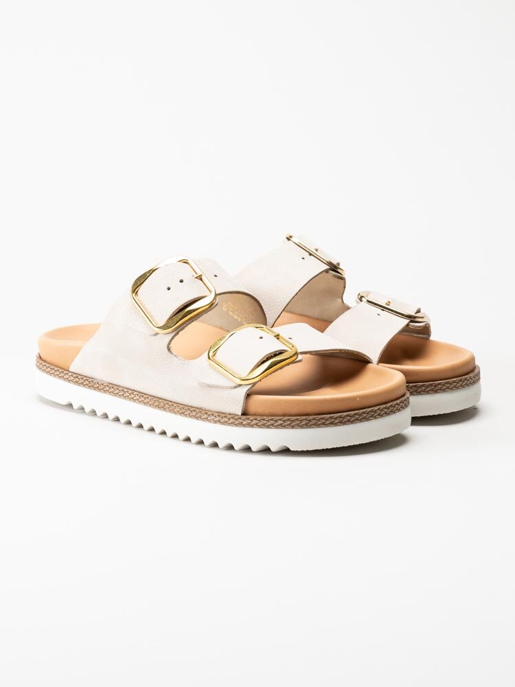 Tamaris - Beige slip in sandaler i nubuck
