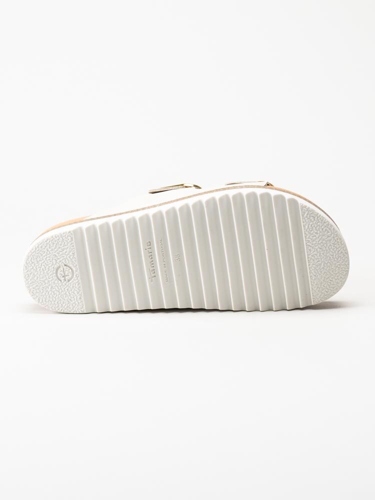 Tamaris - Beige slip in sandaler i nubuck