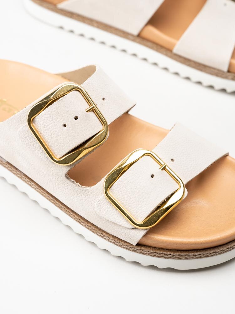 Tamaris - Beige slip in sandaler i nubuck