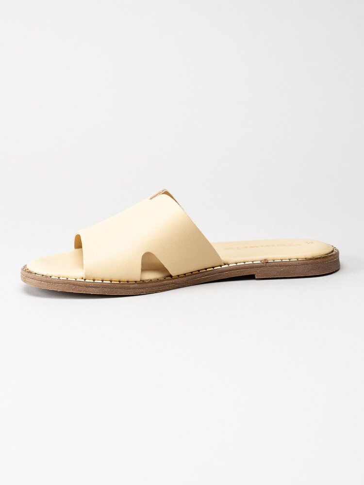 Tamaris - Gula slip in sandaler i skinn