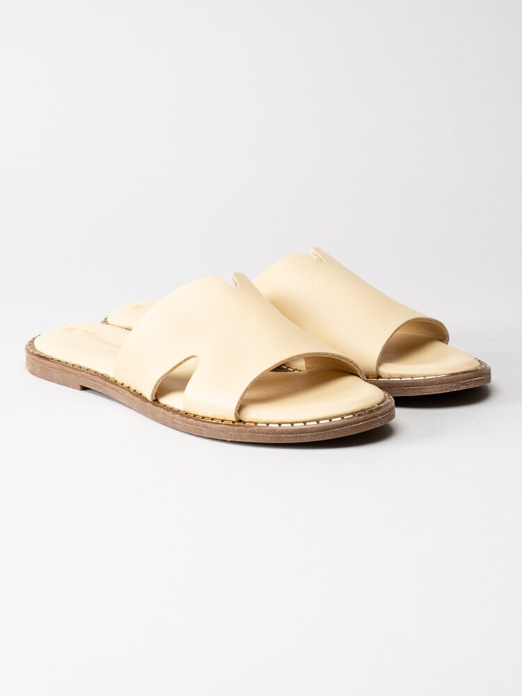 Tamaris - Gula slip in sandaler i skinn